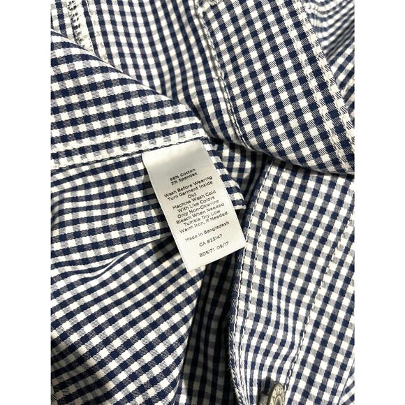 Talbots trucker jacket gingham blue stretch cotton spandex button fly women XL - Picture 4 of 5